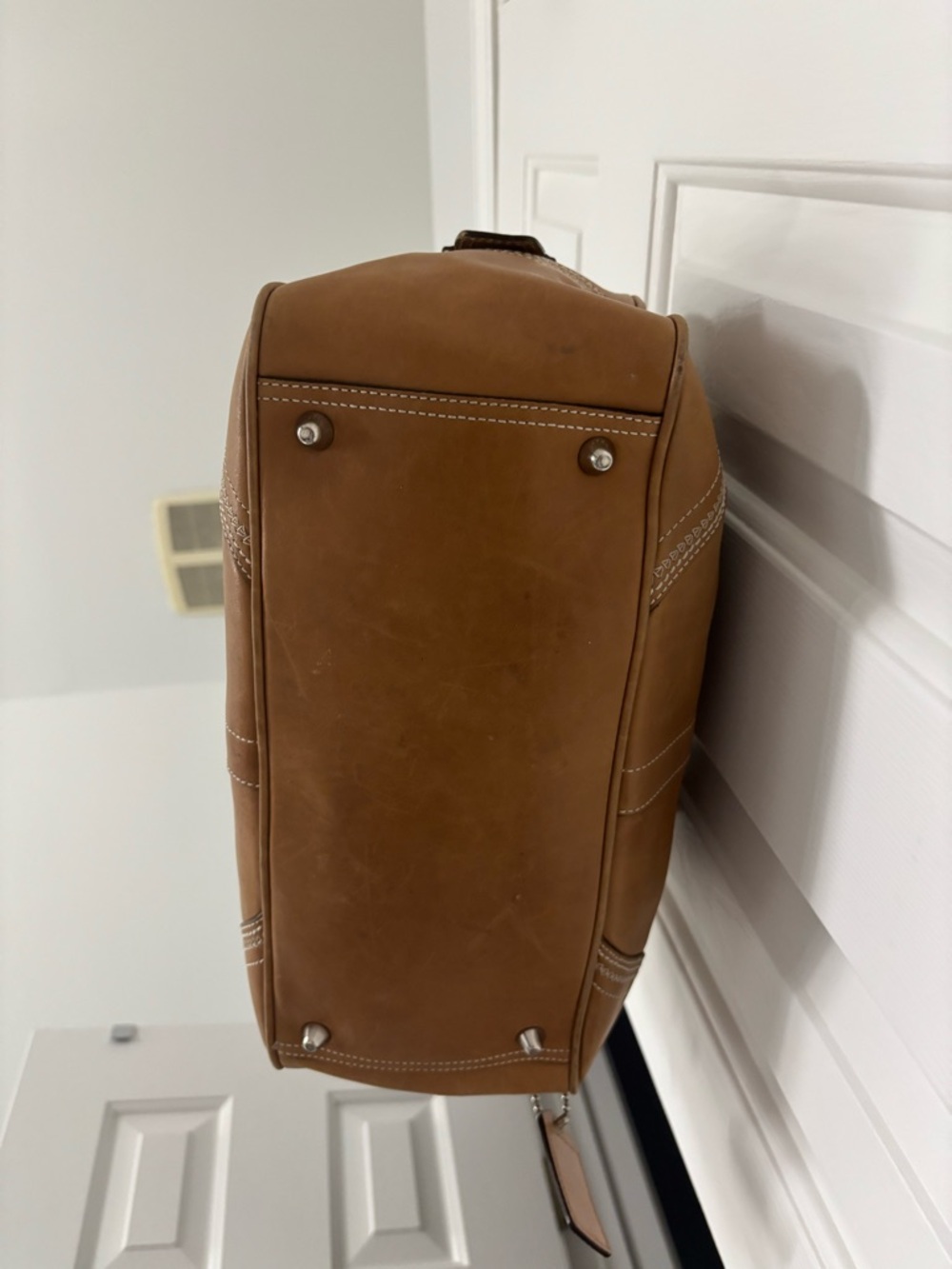 Coach Saddle Brown Leather Shoulder Bag with Silver Hardware - Picture 8 of 16